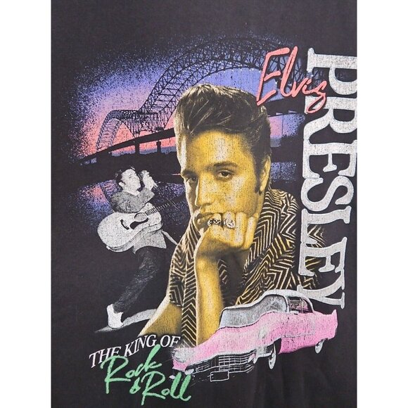 Modern Retro Elvis Presley King Of Rock N Roll T Shirt XL - Picture 2 of 5